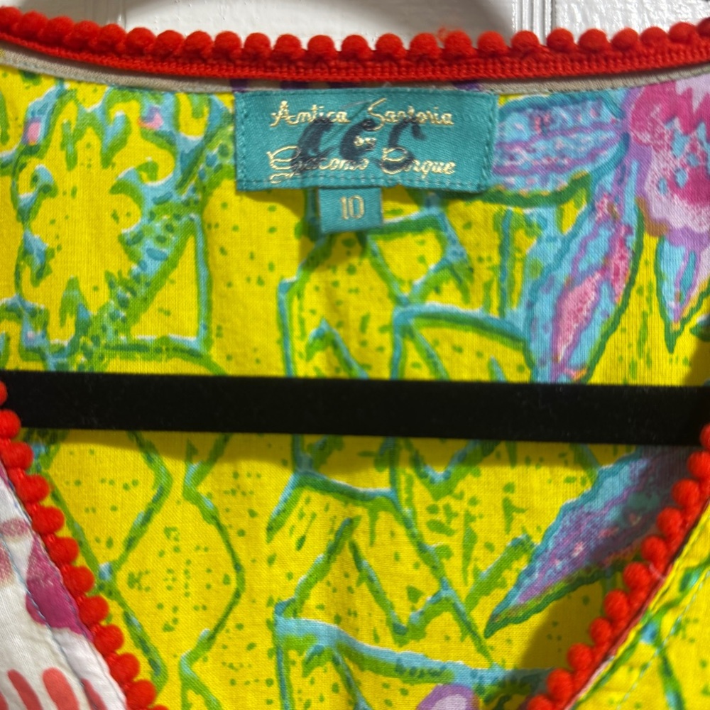 Colorful Patchwork V-Neck Blouse - image 6